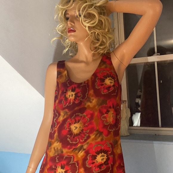 💯 SILK MAXI DRESS by AUGUST SILK. FULLY LINED RED FLORAL  Size 10 - Picture 2 of 13